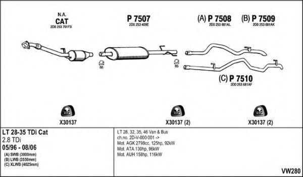 FENNO VW280 Exhaust System